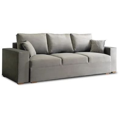 Диван 3-х місний оксамитовий MEBEL ELITE NICOLO Velvet 238 см Сірий фотографія