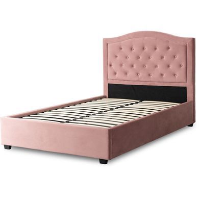 Ліжко оксамитове MEBEL ELITE APOLLO Velvet 120x200см Рожевий фотографія