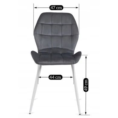 Стул бархатный MEBEL ELITE LUCKY Velvet, Серый/Белый фотография