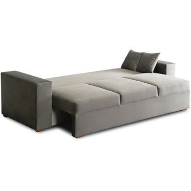 Диван 3-х місний оксамитовий MEBEL ELITE NICOLO Velvet 238 см Сірий фотографія