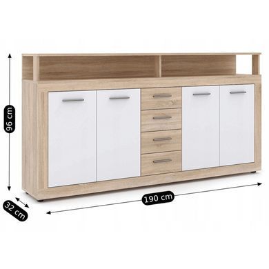 Комод MEBEL ELITE BLAGO 190 дуб сонома/білий фотографія