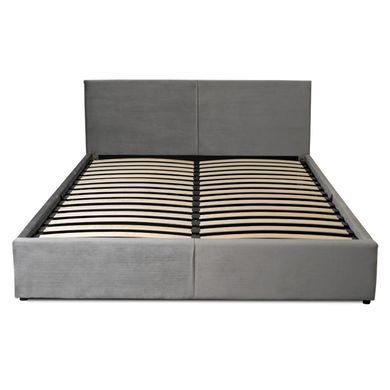 Ліжко двоспальне оксамитове MEBEL ELITE MONICA Velvet 140x200 Сірий фотографія