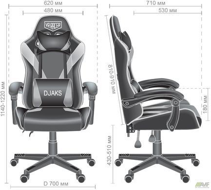Компьютерное кресло VR Racer Dexter Djaks AMF Черный-белый фотография