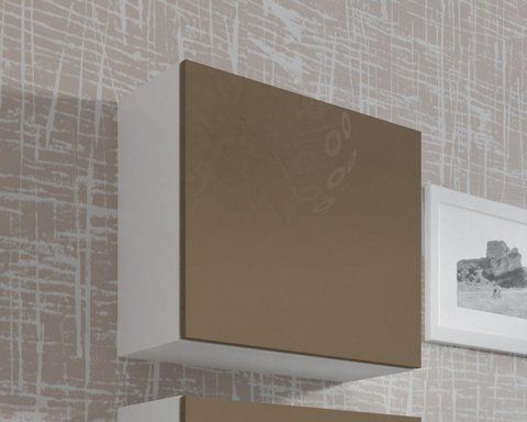 Вітрина підвісна VIGO Cama Квадрат 50x50 Білий Мат / Чорний Глянець фотографія
