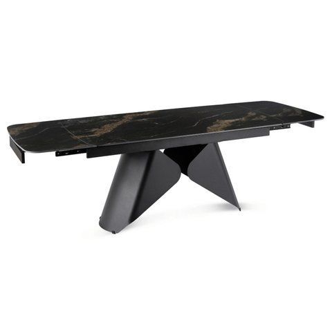 Стіл розкладний MEBEL ELITE VERONA 160(240)х90 см Чорний мармур/чорний фотографія