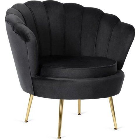 Кресло мягкое бархатное MEBEL ELITE ANGEL Velvet Черный фотография