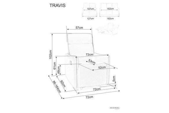 Софа TRAVIS 3 Velvet Signal Серый фотография