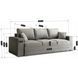 Диван 3-х місний оксамитовий MEBEL ELITE NICOLO Velvet 238 см Сірий