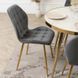 Стілець оксамитовий MEBEL ELITE LUCKY Velvet Сірий / Золотий