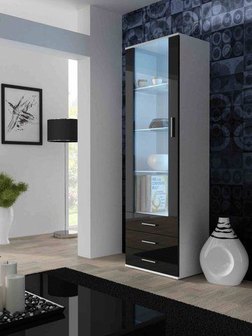 Вітрина SOHO S-1 Cama 192 Білий Мат / Чорний Глянець фотографія