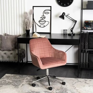 Стілець офісний поворотний оксамитовий MEBEL ELITE FABIO Velvet Рожевий фотографія