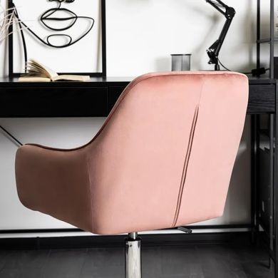 Стілець офісний поворотний оксамитовий MEBEL ELITE FABIO Velvet Рожевий фотографія
