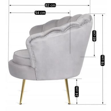 Крісло м'яке оксамитове MEBEL ELITE ANGEL Velvet Сірий фотографія