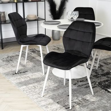 Стілець оксамитовий MEBEL ELITE LUCKY Velvet, Чорний / Білий фотографія