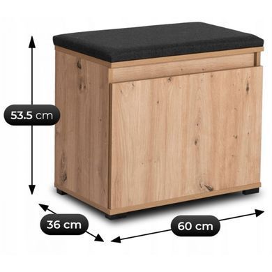 Тумба для обуви MEBEL ELITEM VENORA 60 Дуб Артизан/графит фотография