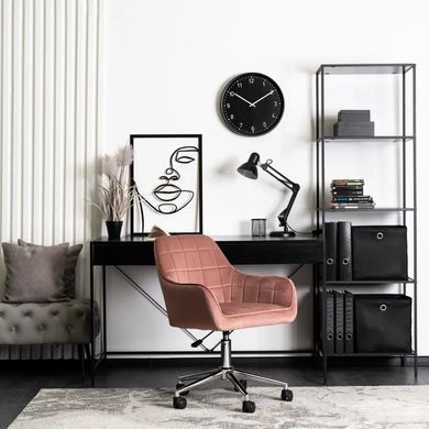 Стілець офісний поворотний оксамитовий MEBEL ELITE FABIO Velvet Рожевий фотографія