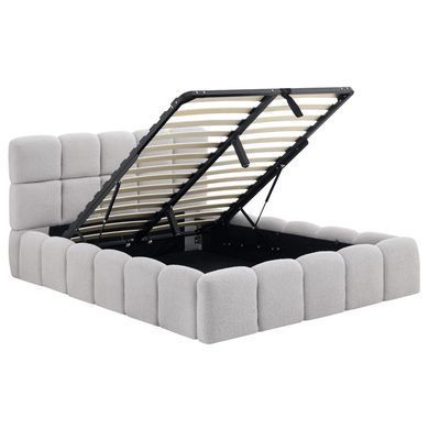 Кровать двуспальная MEBEL ELITE MURACJA 140x200 см Серая Букле фотография