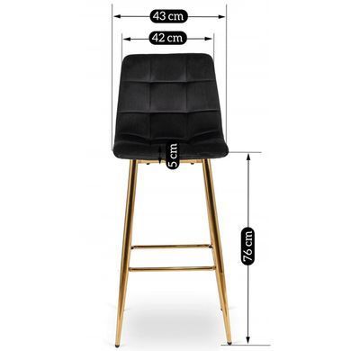 Барный стул бархатный MEBEL ELITE ARIEL Velvet Черный / Золотой фотография