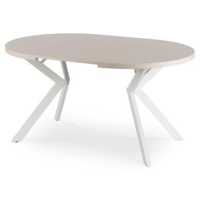 Стіл розкладний круглий MEBEL ELITE LUKAS 100(250)х100 см Кашемір/білий фотографія