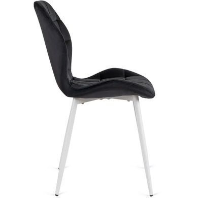 Стілець оксамитовий MEBEL ELITE LUCKY Velvet, Чорний / Білий фотографія