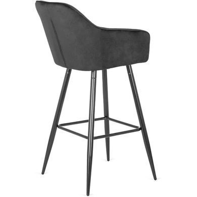 Барний стілець оксамитовий MEBEL ELITE SALEM Velvet чорний / чорний фотографія
