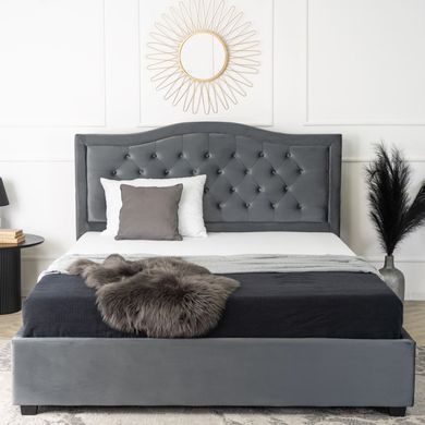 Кровать бархатная MEBEL ELITE APOLLO Velvet 120x200см Серый фотография