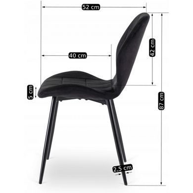 Комплект стіл MEBEL ELITE EDWIN 160(260)х90 см Дуб Золотий / Чорний +8 стільці IRYS Чорний фотографія