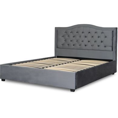 Кровать бархатная MEBEL ELITE APOLLO Velvet 120x200см Серый фотография