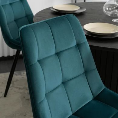 Стілець оксамитовий MEBEL ELITE RIO Velvet, Бірюзовий фотографія
