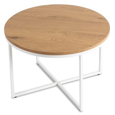 Журнальний столик HANTEL MEBEL ELITE 70x70 Дуб золотий/ Білий фотографія