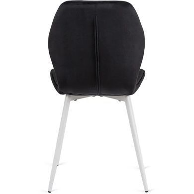 Стілець оксамитовий MEBEL ELITE LUCKY Velvet, Чорний / Білий фотографія