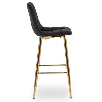 Барный стул бархатный MEBEL ELITE ARIEL Velvet Черный / Золотой фотография