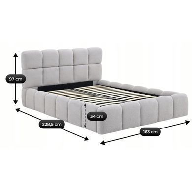 Кровать двуспальная MEBEL ELITE MURACJA 140x200 см Серая Букле фотография