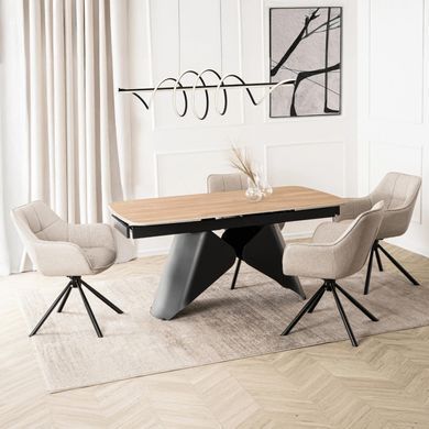 Стіл розкладний MEBEL ELITE VERONA 160(240)х90 см Дуб золотий /чорний фотографія