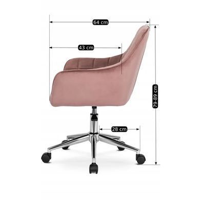 Стілець офісний поворотний оксамитовий MEBEL ELITE FABIO Velvet Рожевий фотографія