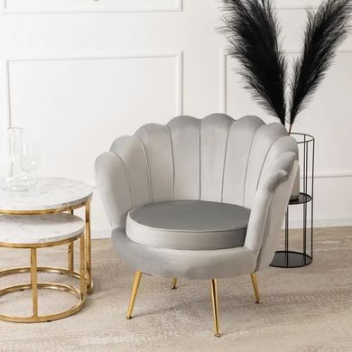 Крісло м'яке оксамитове MEBEL ELITE ANGEL Velvet Сірий фотографія