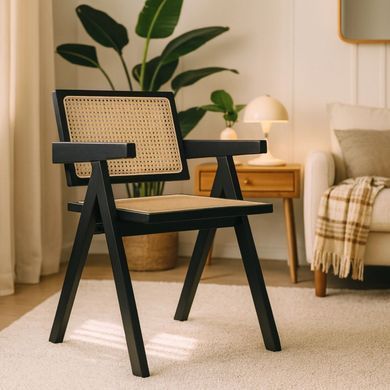 Стілець MEBEL ELITE MADERA Беж/чорний фотография