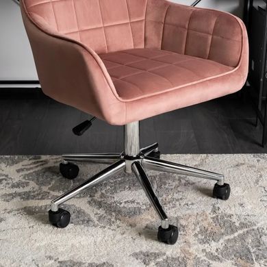 Стілець офісний поворотний оксамитовий MEBEL ELITE FABIO Velvet Рожевий фотографія