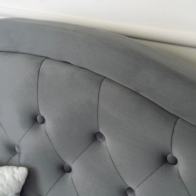 Кровать бархатная MEBEL ELITE APOLLO Velvet 120x200см Серый фотография
