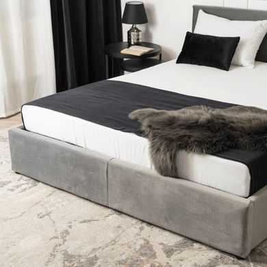Ліжко двоспальне оксамитове MEBEL ELITE MONICA Velvet 160x200 Сірий фотографія