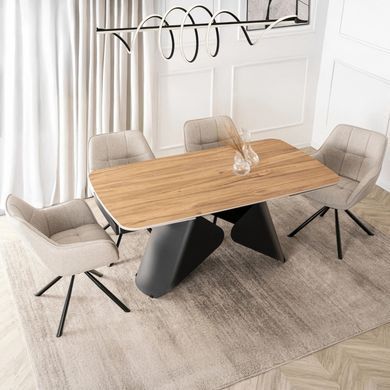 Стіл розкладний MEBEL ELITE VERONA 160(240)х90 см Дуб золотий /чорний фотографія