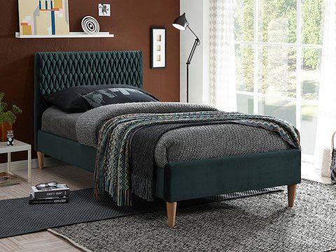 Ліжко AZURRO Velvet Signal 90х200 Зелений фотографія