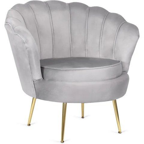 Кресло мягкое бархатное MEBEL ELITE ANGEL Velvet Серый фотография