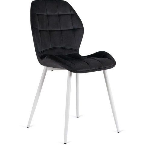 Стул бархатный MEBEL ELITE LUCKY Velvet, Черный/Белый фотография