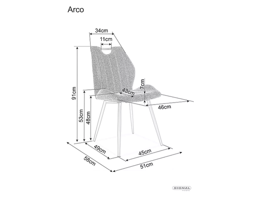 Стул ARCO Velvet Signal Серый фотография
