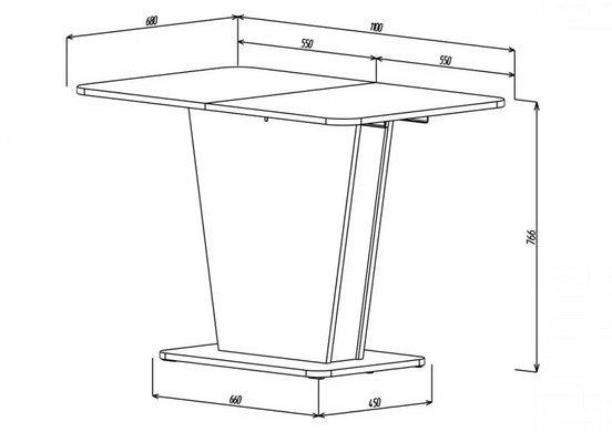 Раскладной стол COSMO Intarsio 110(145)x68 Графит / Серый Камень фотография