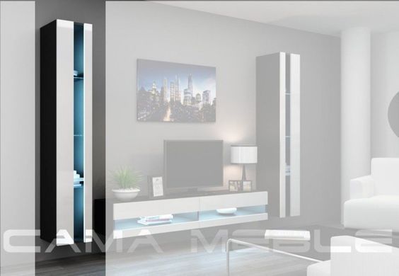 Вітрина підвісна VIGO Cama 180 New Чорний Мат / Білий Глянець фотографія