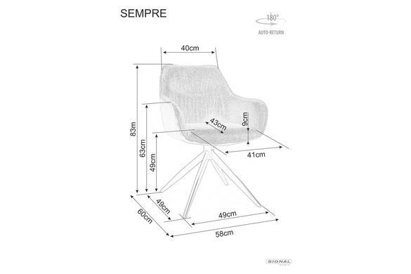 Крісло обертове SEMPRE BREGO Signal Оливка фотографія