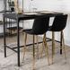 Барный стул бархатный MEBEL ELITE ARIEL Velvet Черный / Золотой