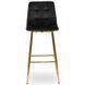 Барный стул бархатный MEBEL ELITE ARIEL Velvet Черный / Золотой